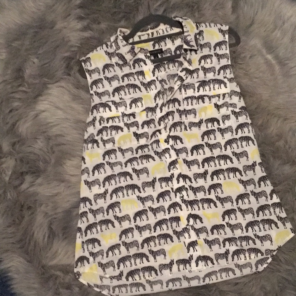 Zebra sleeveless blouse